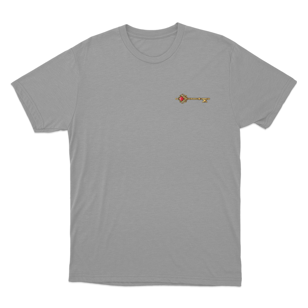 Golden Crimson Ornate Key Unisex T Shirt Grey Golden Crimson Ornate Key Unisex T Shirt Grey