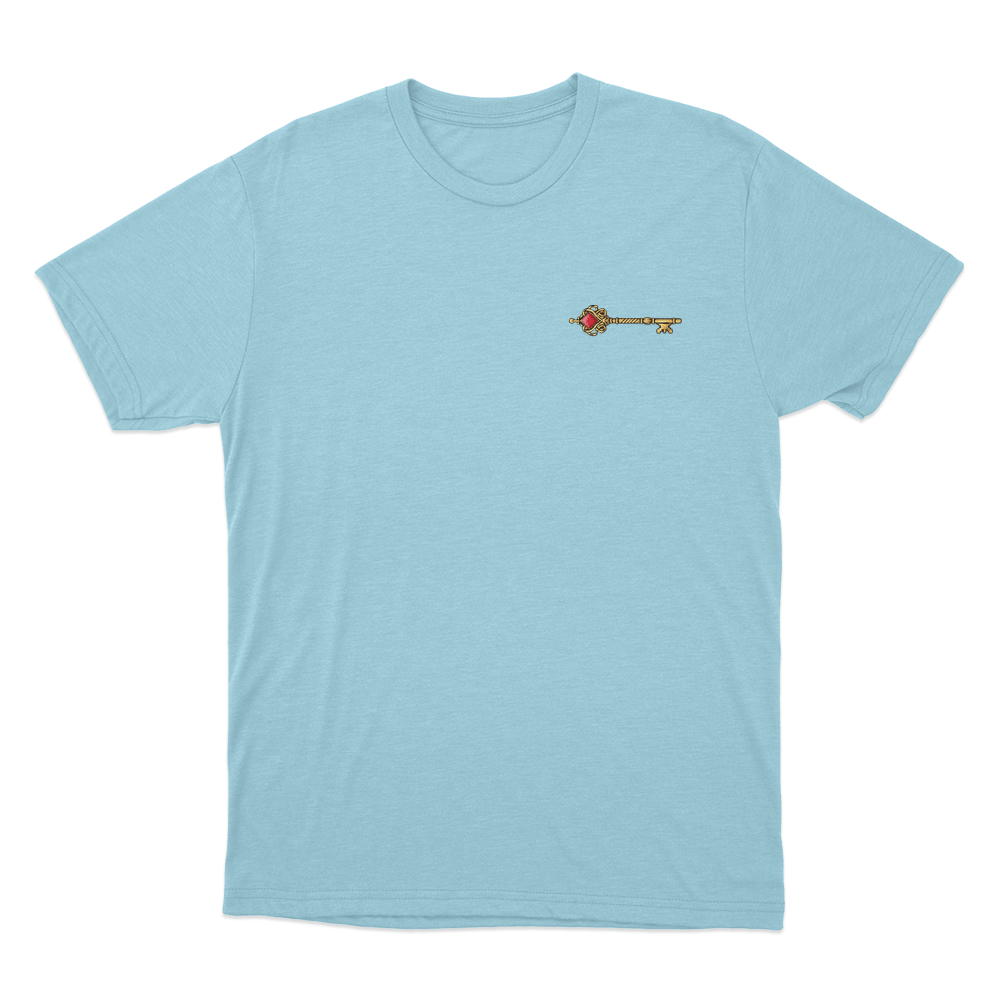 Golden Crimson Ornate Key Unisex T Shirt Sky Blue Golden Crimson Ornate Key Unisex T Shirt Sky Blue