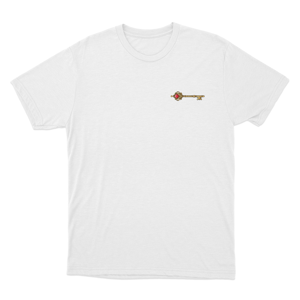 Golden Crimson Ornate Key Unisex T Shirt White Golden Crimson Ornate Key Unisex T Shirt White