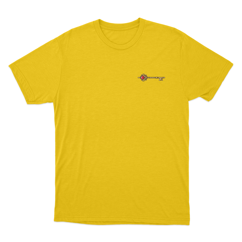 Golden Crimson Ornate Key Unisex T Shirt Yellow Golden Crimson Ornate Key Unisex T Shirt Yellow
